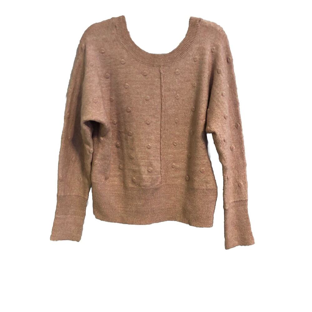 William Rast Textured V-Neck Sweater Womens Medium Pink Cropped Cozy Cottagecore